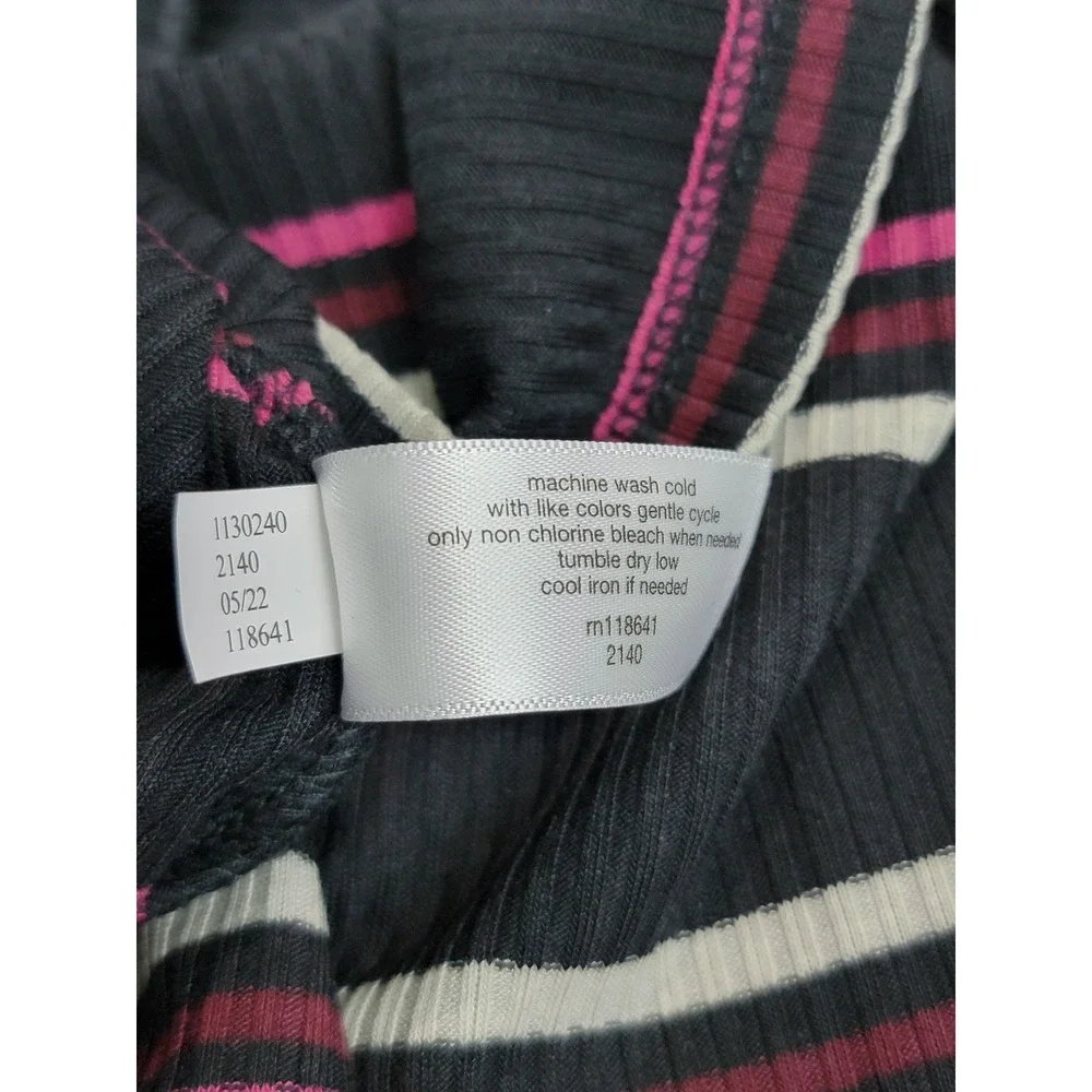 Lane Bryant Womens 26/28 Tank Top Black Striped Ribbed Knit Sleeveless NWT